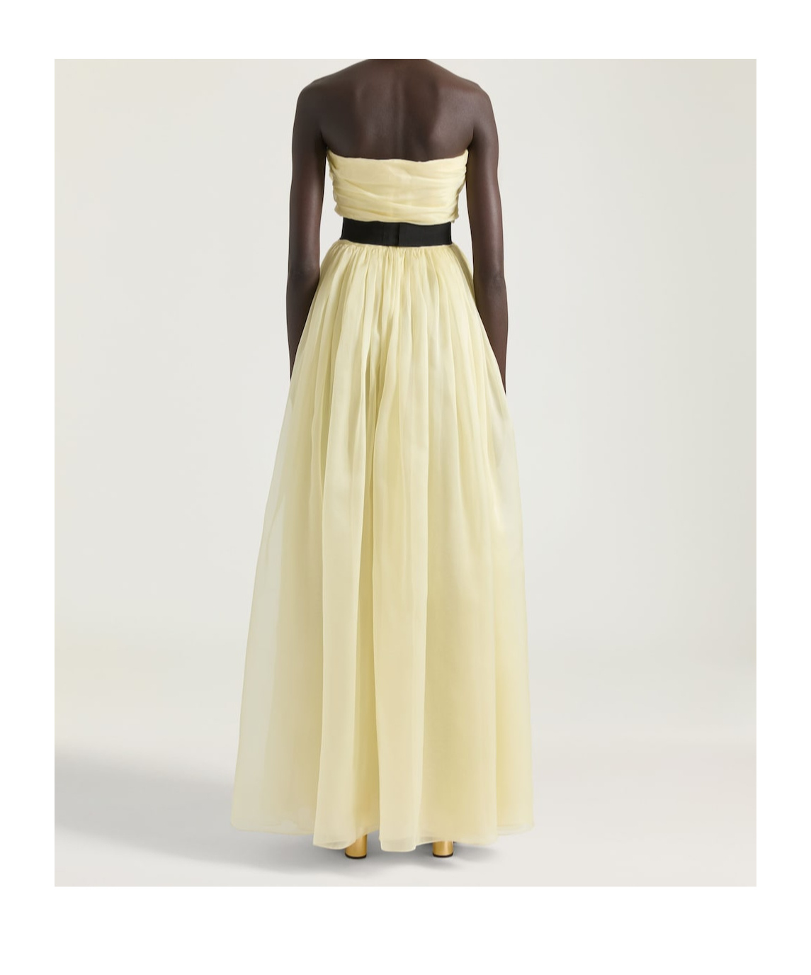 Givenchy Bustier Evening Dress In Organza In Yellow
