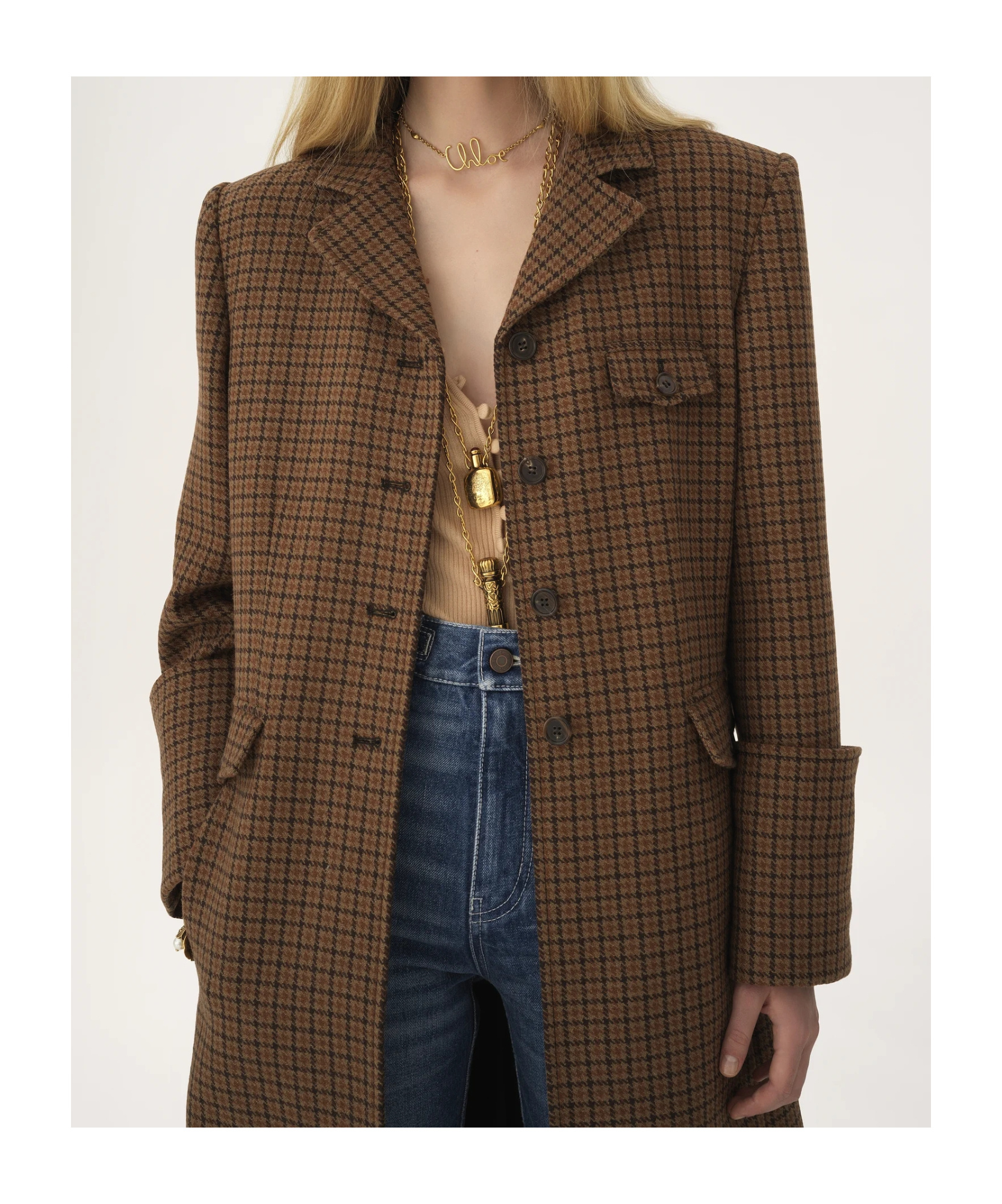 Chloé Long-sleeved Coat In Animal Print