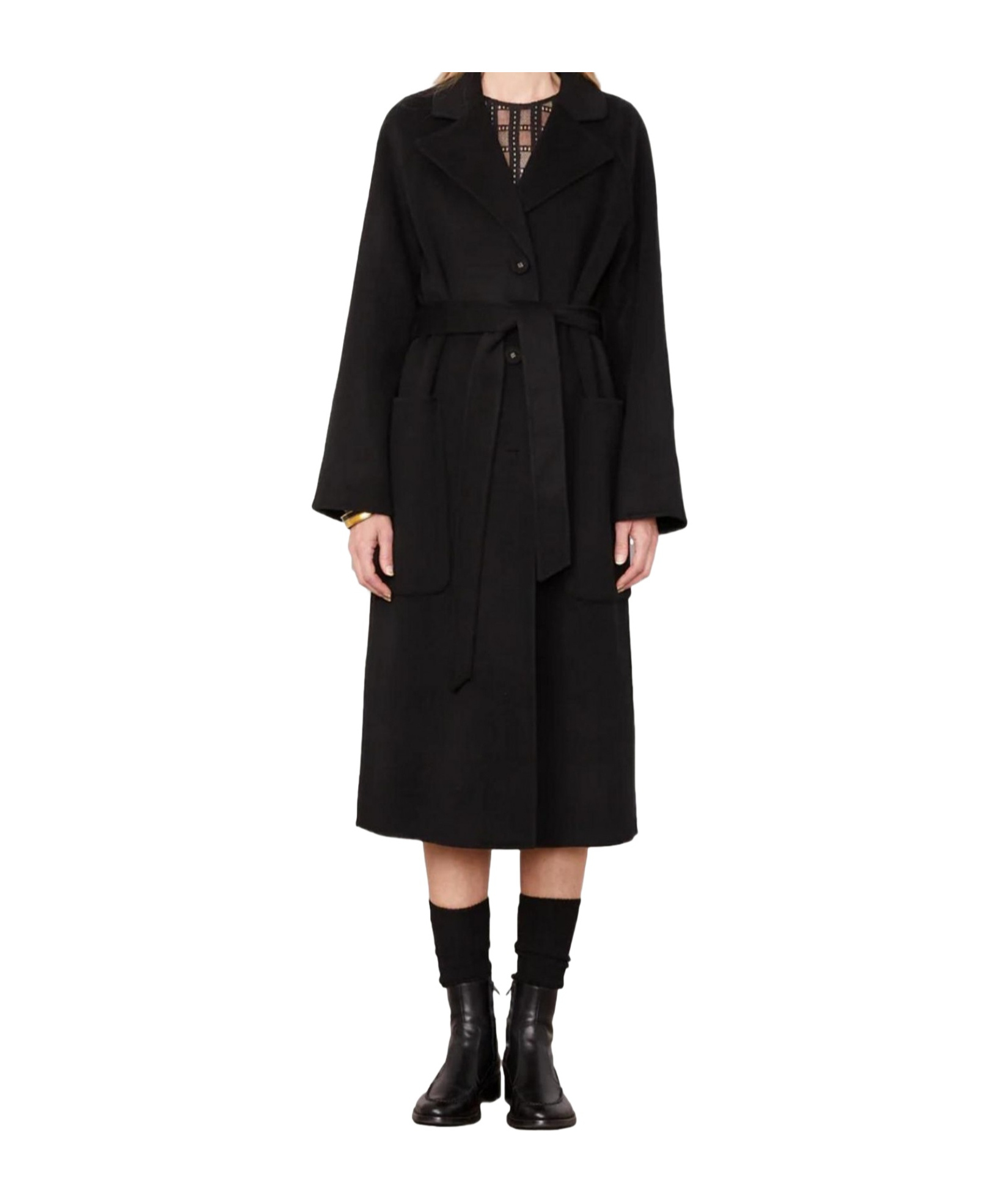 Officine Generale Single-breasted Coat In Black