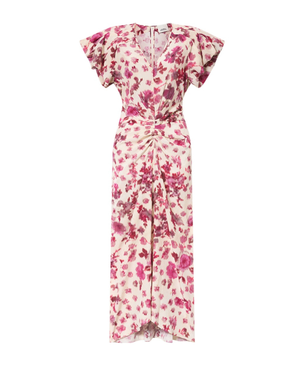 Isabel Marant Terenae Ruffled Floral Dress In Pink