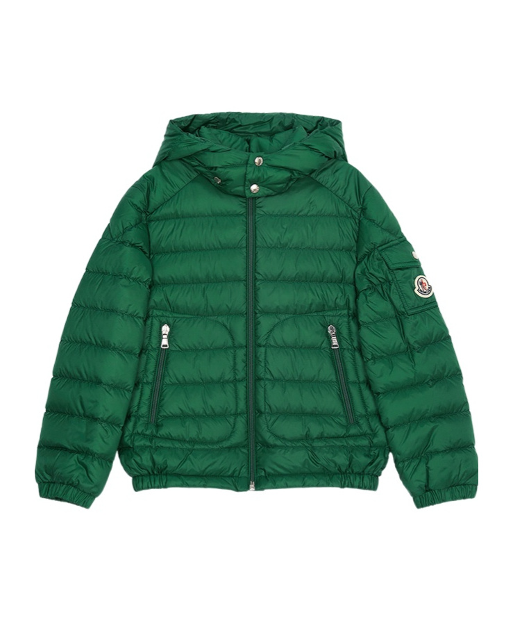 Moncler Long Sleeve Down Jacket In Green