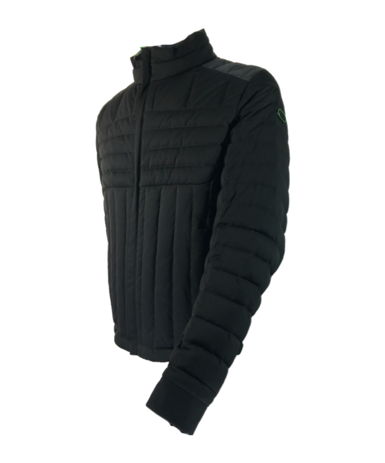 Hugo Boss Quilted Vertical Collar Down Jacket In Black