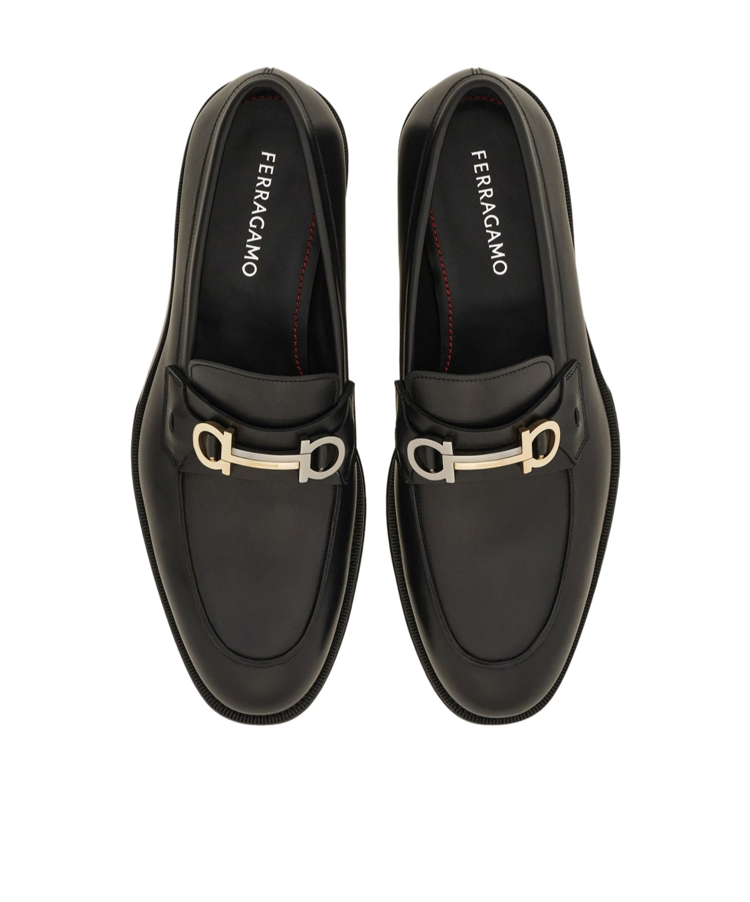 Ferragamo Round Head Business Casual Shoes In Black