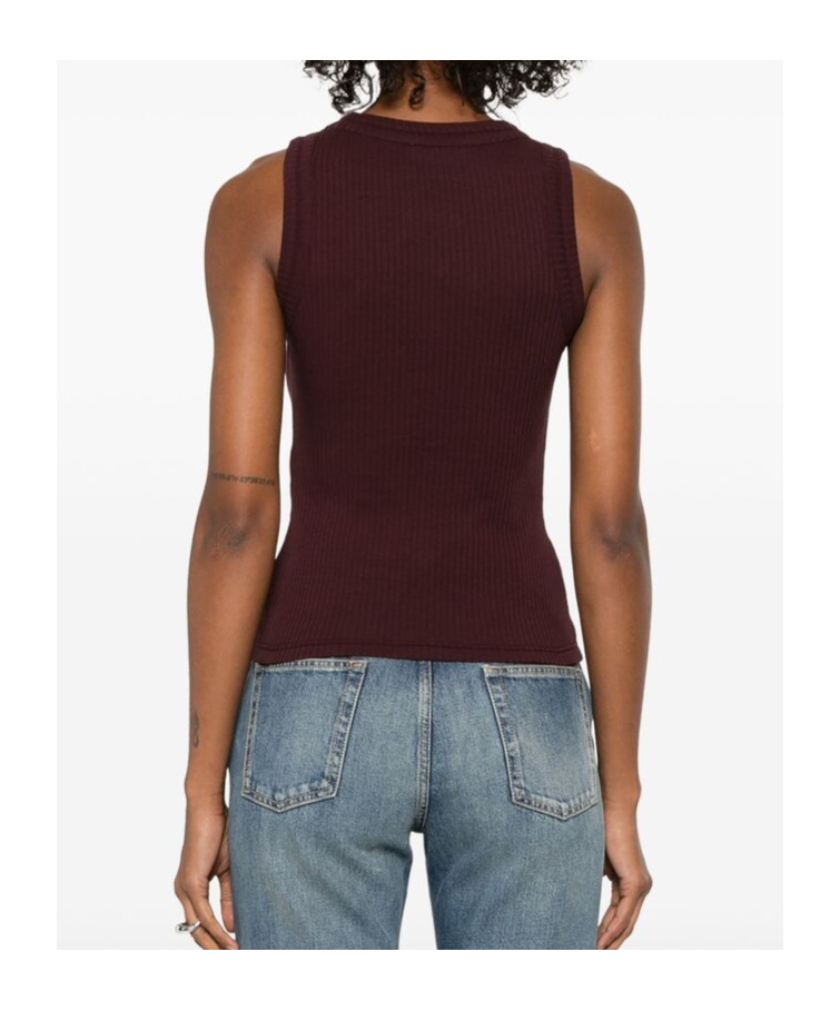 Alexander Mcqueen Logo Plaque Ribbed Tank Top In Black