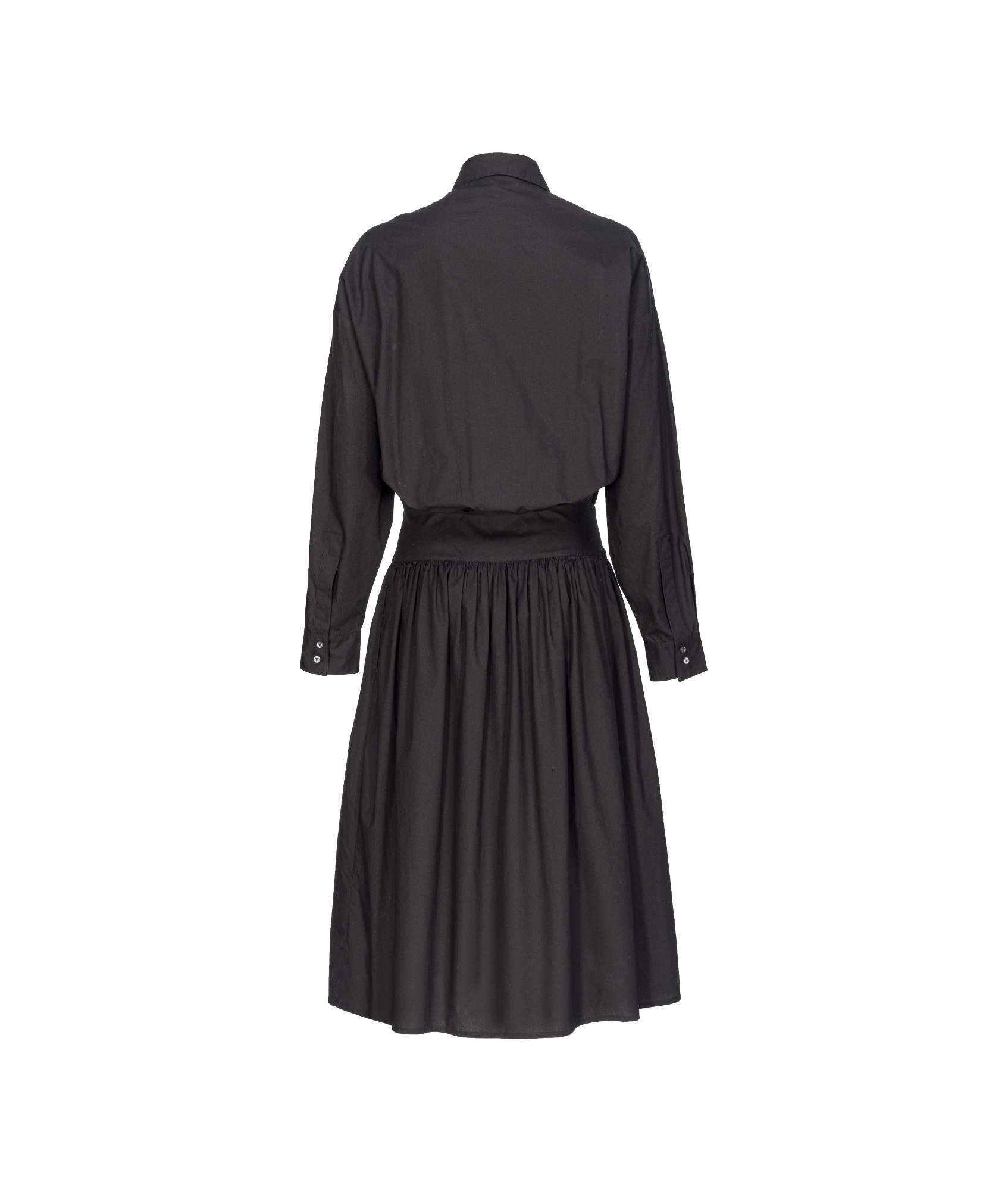 Pinko Cotton Midi Dress In Black