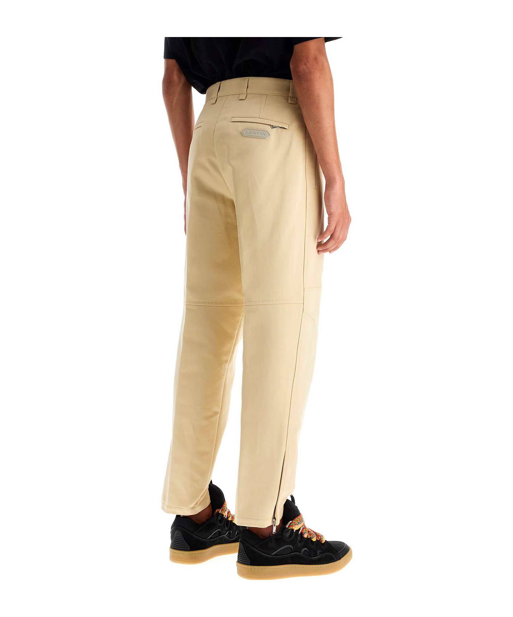 Shop Lanvin Belt-loop Casual Pants In Nude