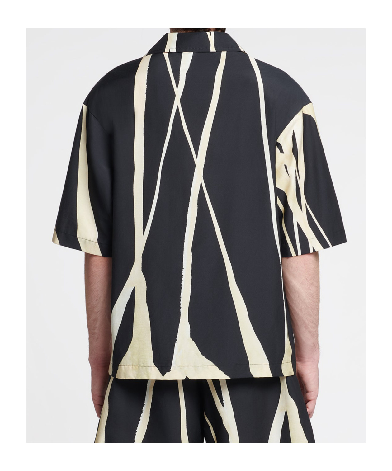 Nanushka Short-sleeve Abstract-print Shirt In Black