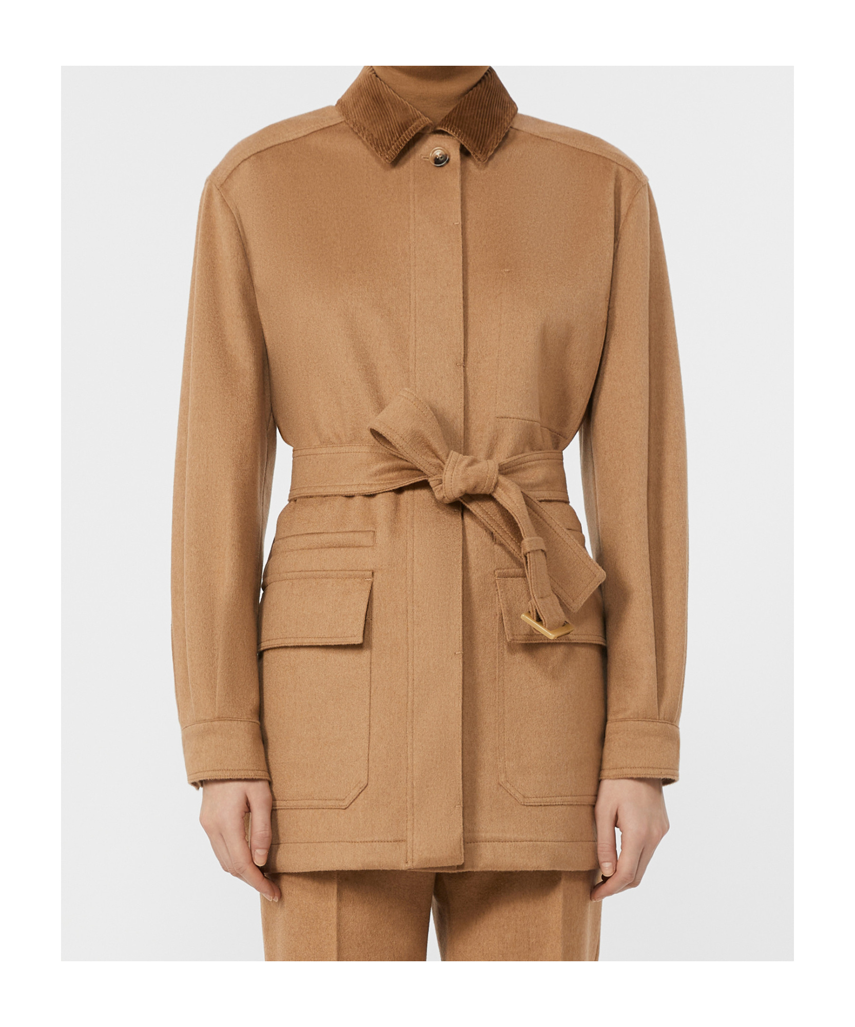 Max Mara Long-sleeved Casual Jacket In Nude