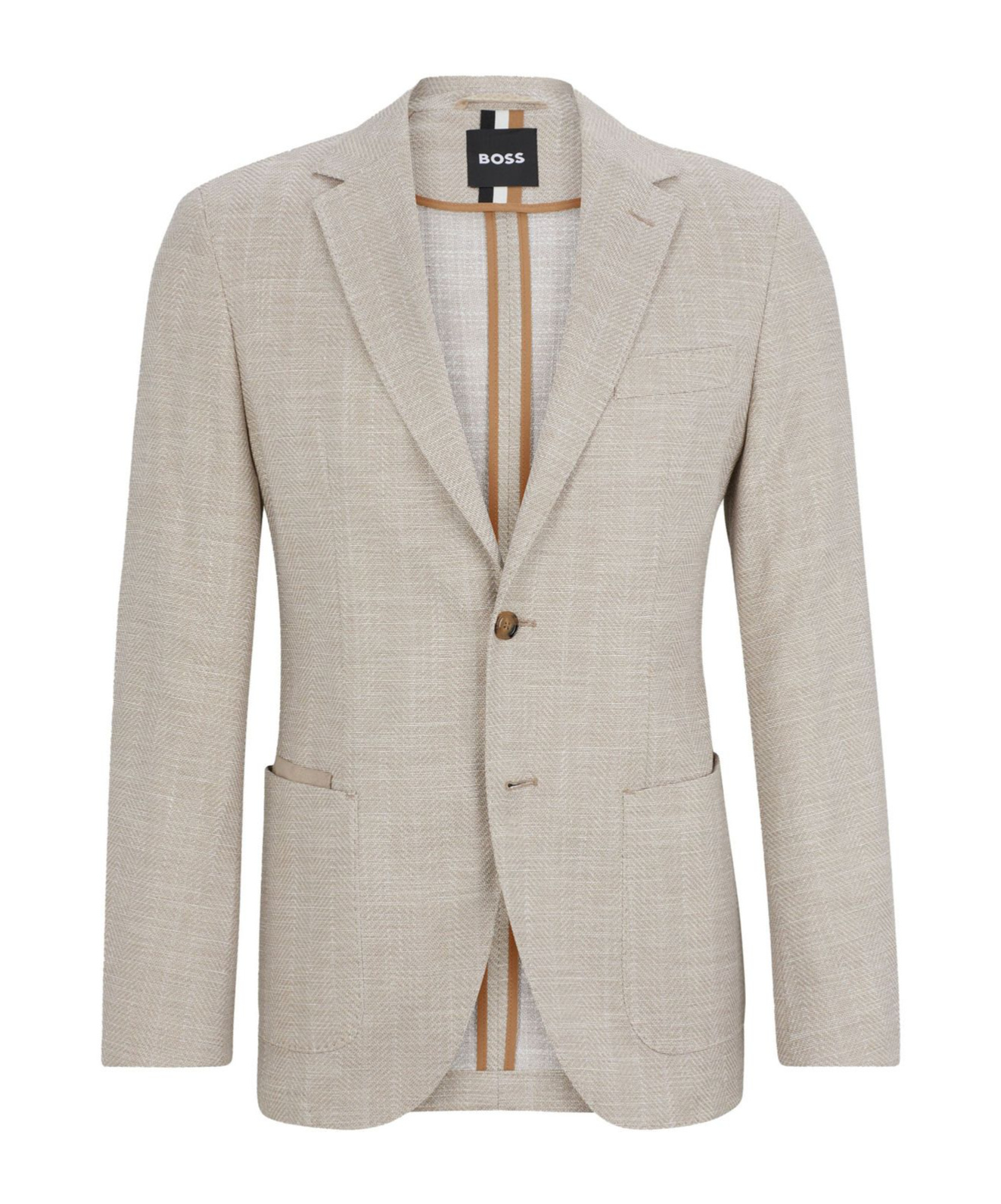 Hugo Boss Long-sleeved Suit Jacket In Nude
