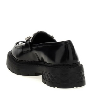Jimmy Choo 'chunky Sole Diamond Marlow' Loafers In Black