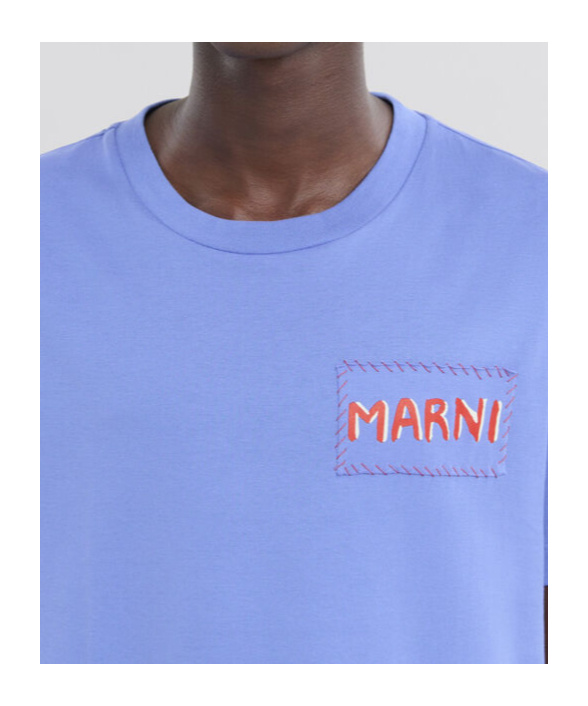 Marni Logo Tee In Blue
