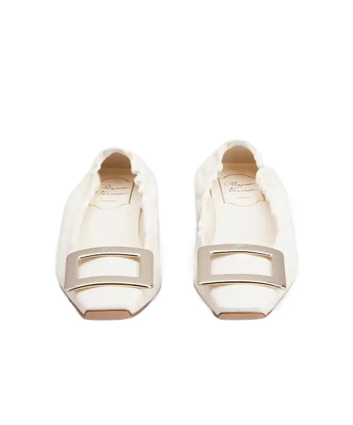 Roger Vivier Belle Vivier Ballet Flats In White