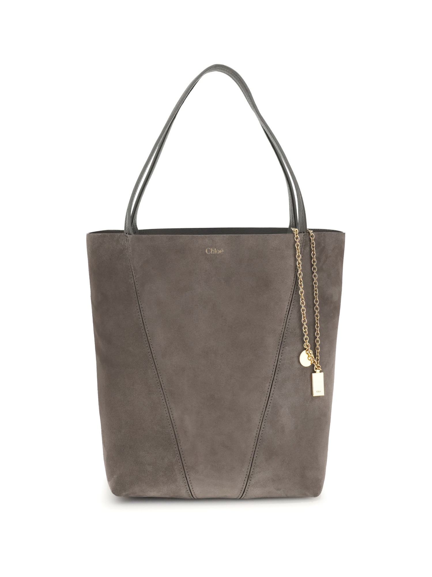 Chloé Spin Medium Tote Bag In Gray