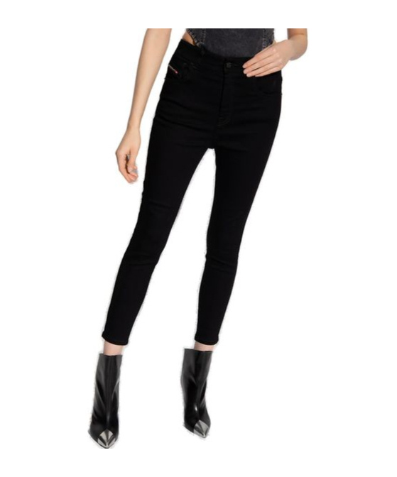 Diesel 1984 Slandy-high Fitted Jeans In Black