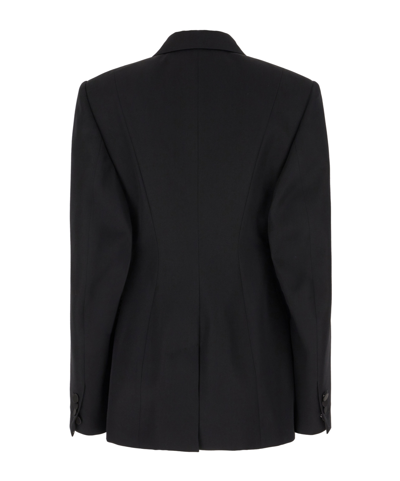 Dsquared2 Peak Lapels Wool Blazer In Black