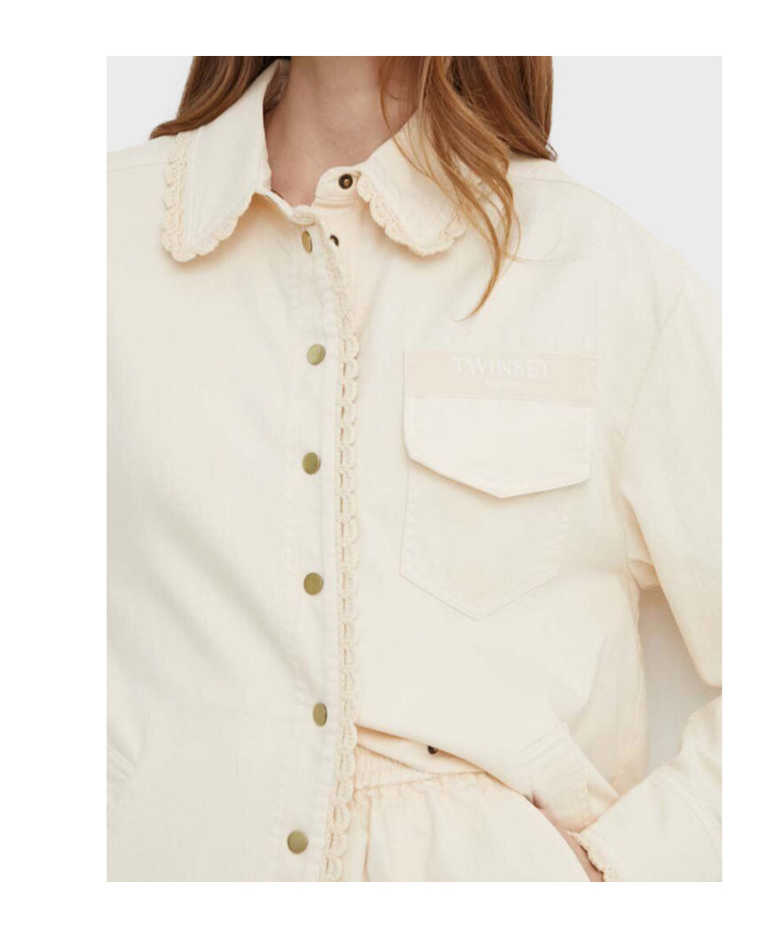 Shop Twinset Long-sleeved Shirt In Milky White