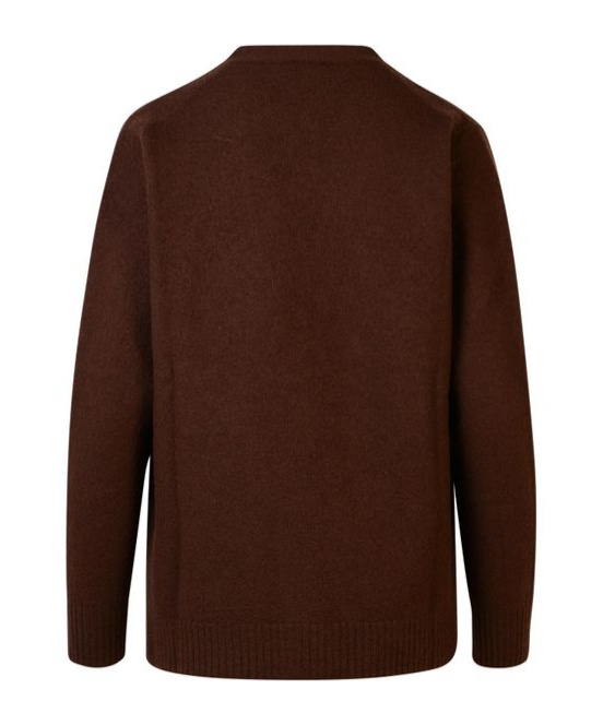Jil Sander Womens Espresso V-neck Relaxed-fit Wool-bouclé Cardigan In Brown