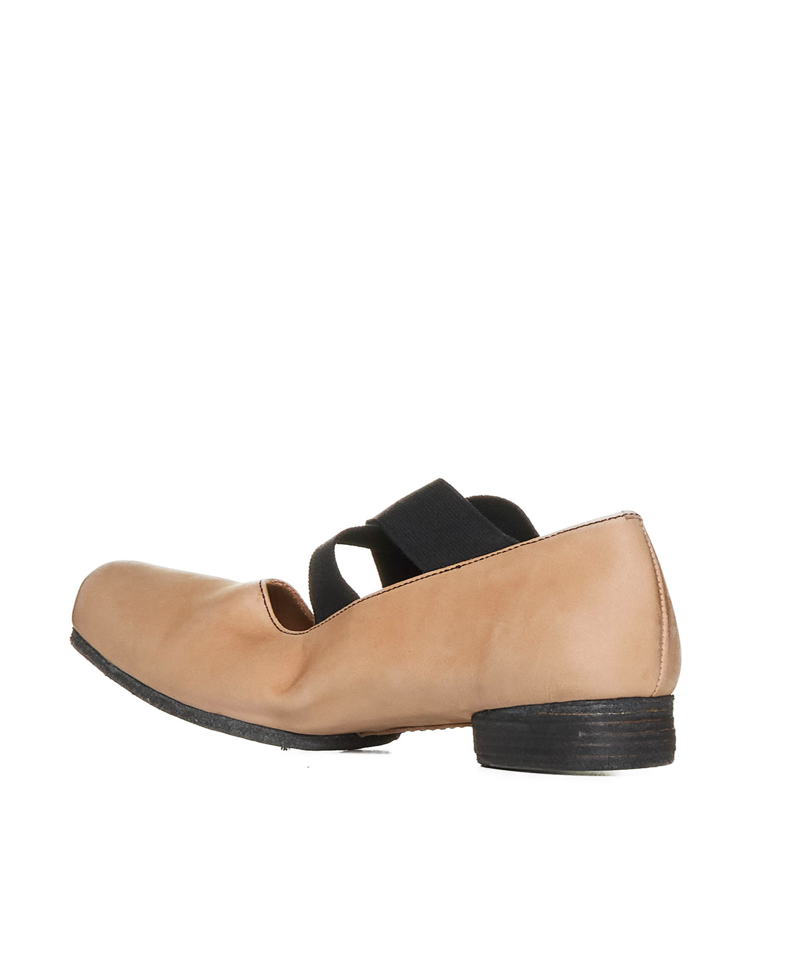 Uma Wang Leather Ballerina Flats With 23 Mm Square Toe In Brown