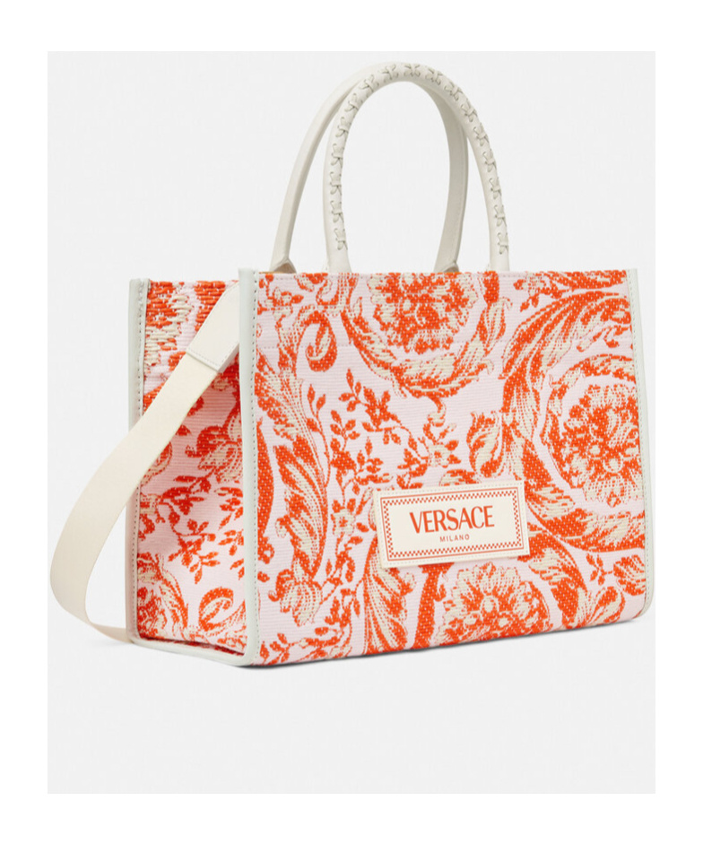 Versace Barocco Athena Tote Bag In Pink