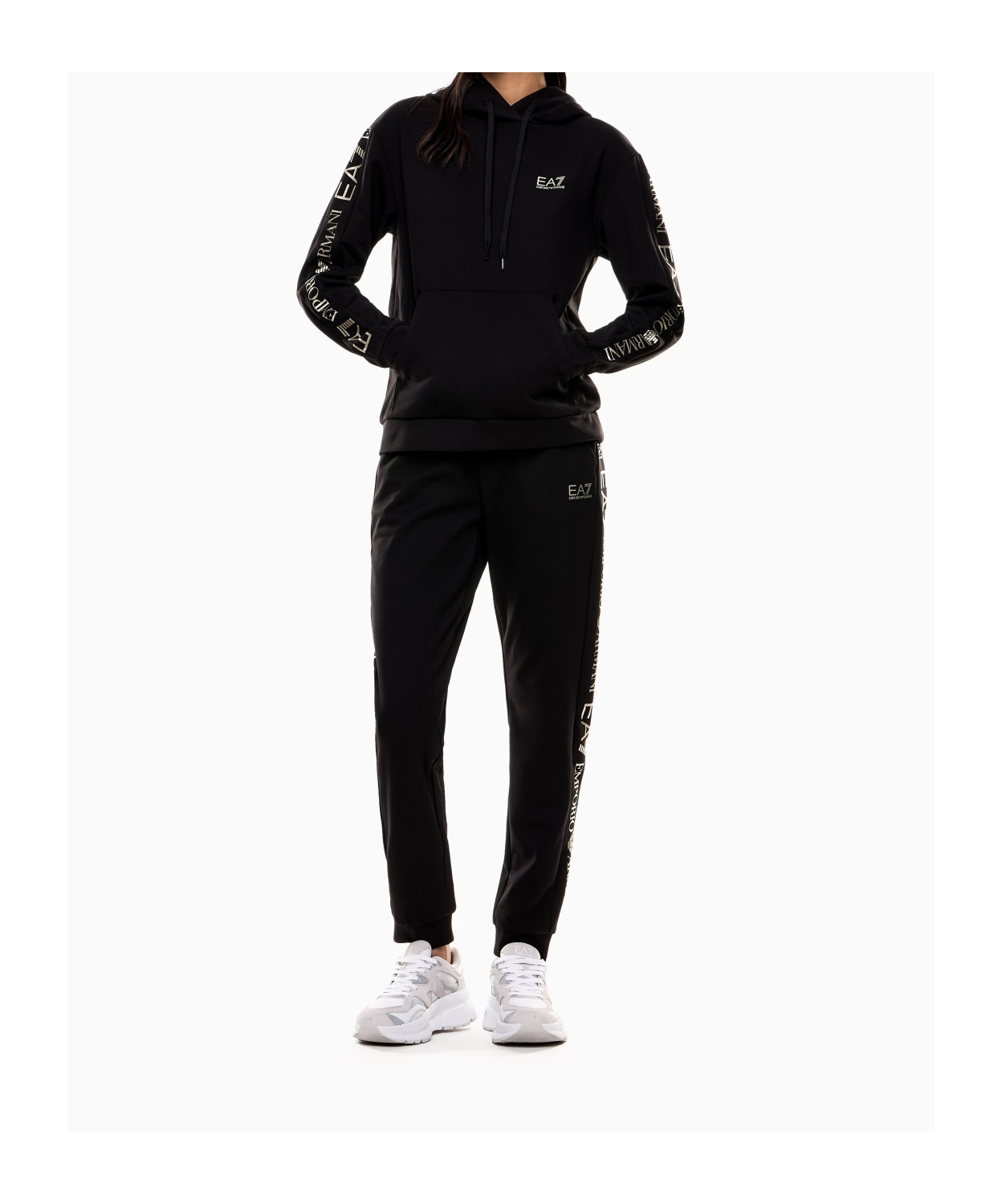 Ea7 Long-sleeved Sportswear Suit In Black