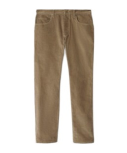 Burberry Corduroy Slim Fit Trousers With Check Tab In Brown