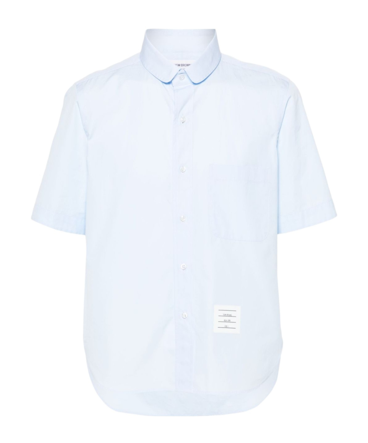 Thom Browne Cotton Shirt With Chest Pocket And Collar In White