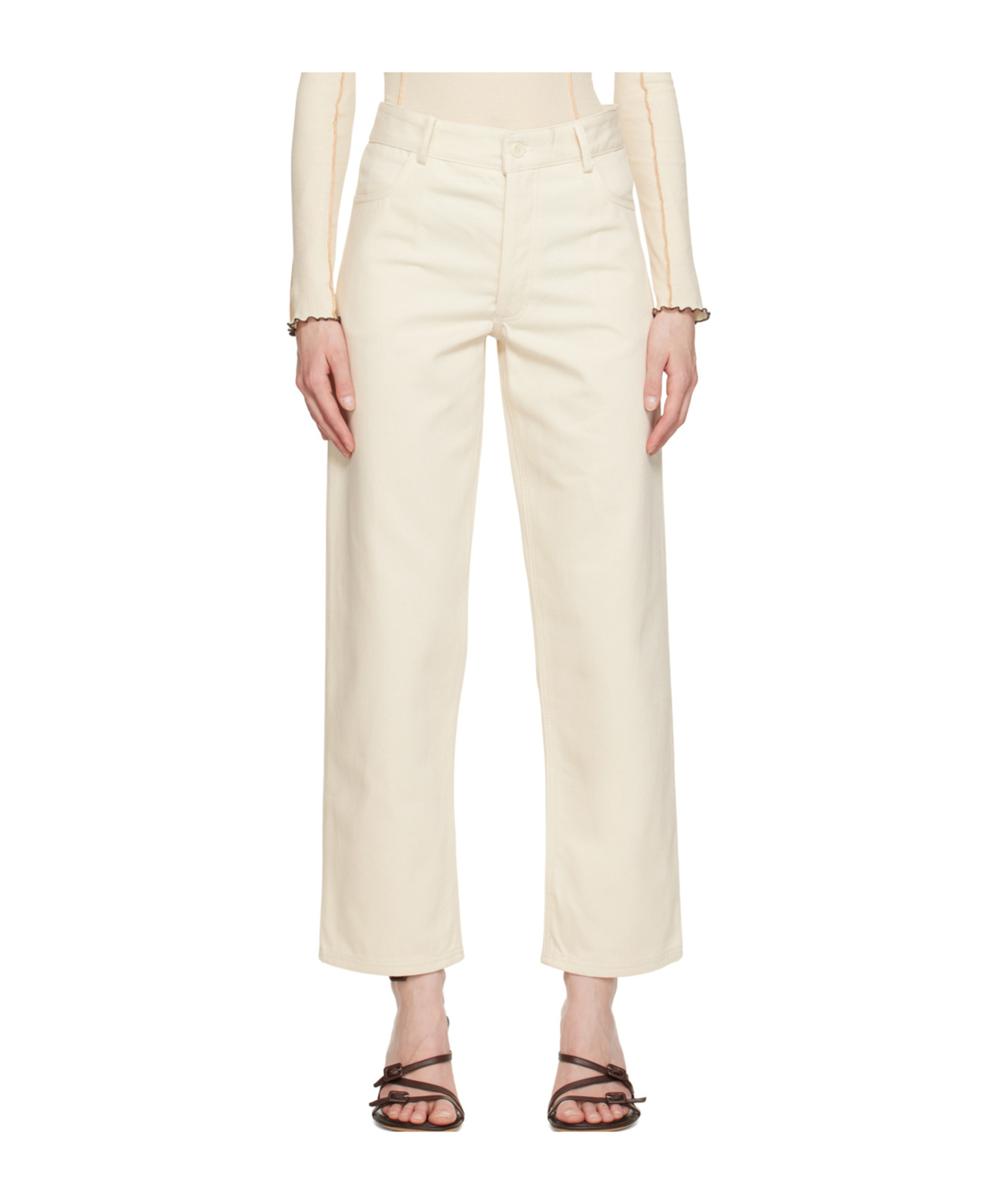 Baserange Low-rise Denim Trousers In Neutral