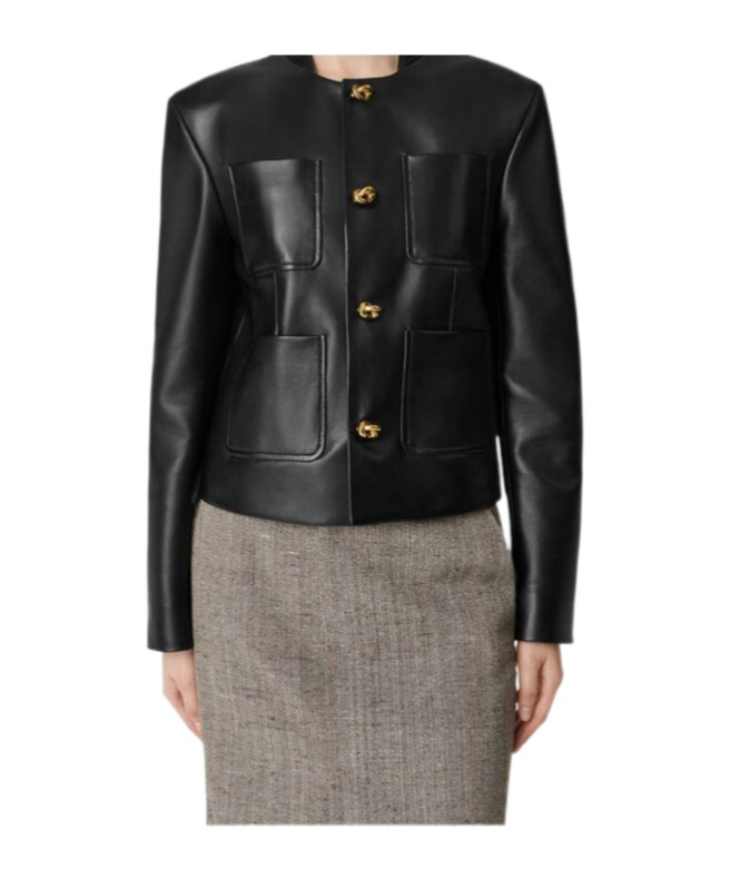 Bottega Veneta Soft Napa Lambskin Leather Jacket With Knot Buttons In Black