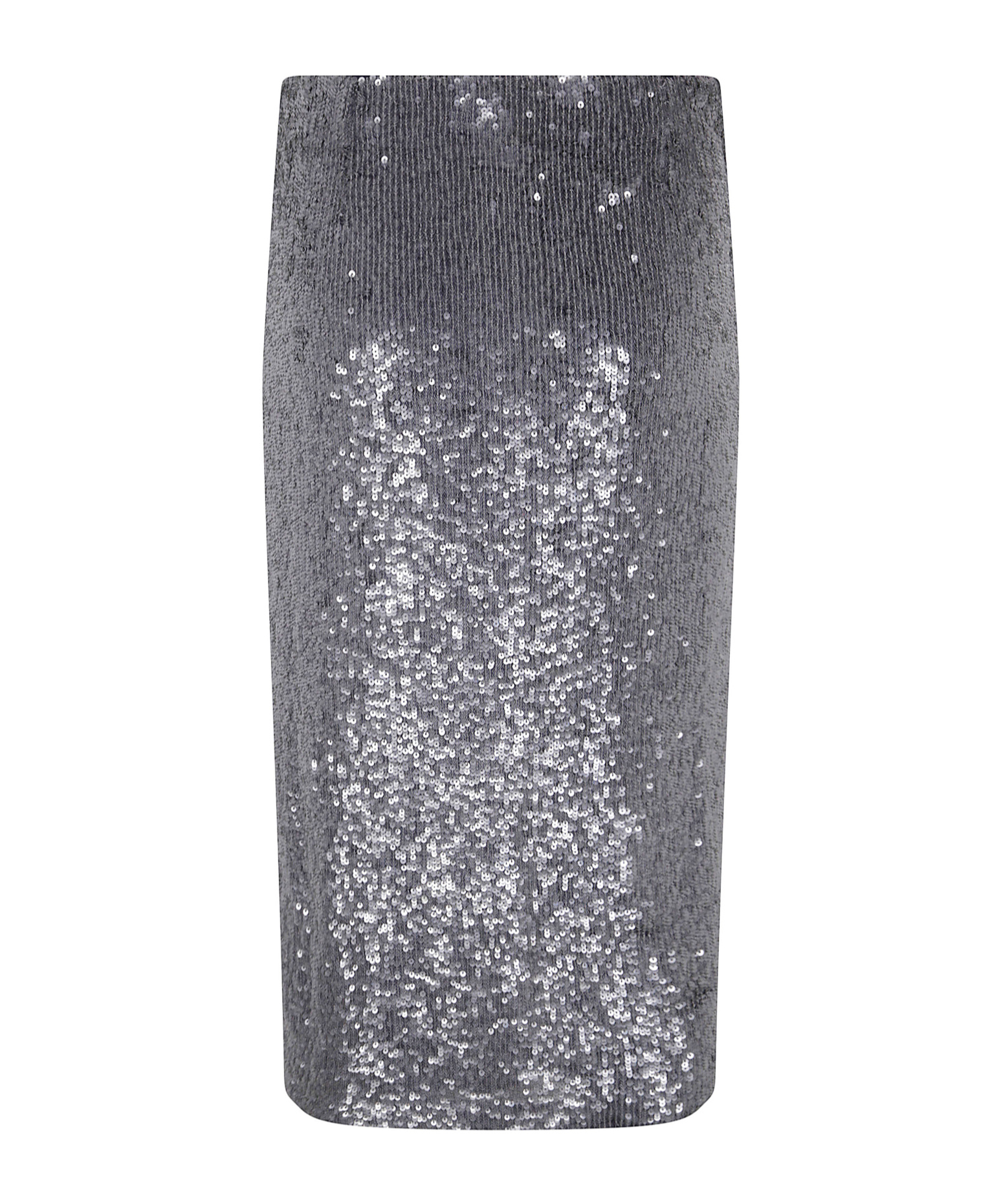 P.a.r.o.s.h Midi Skirt With Elastic Waistband And Sequins In Gray