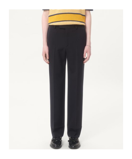 Valentino Virgin Wool Straight Tailored Trousers