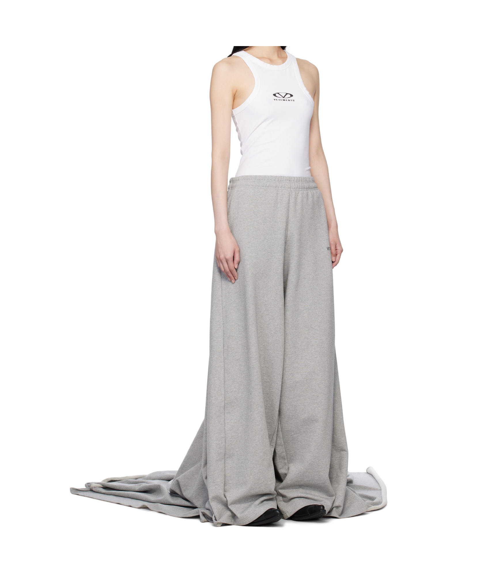 Vetements Elastic Waist Track Pants In Grey