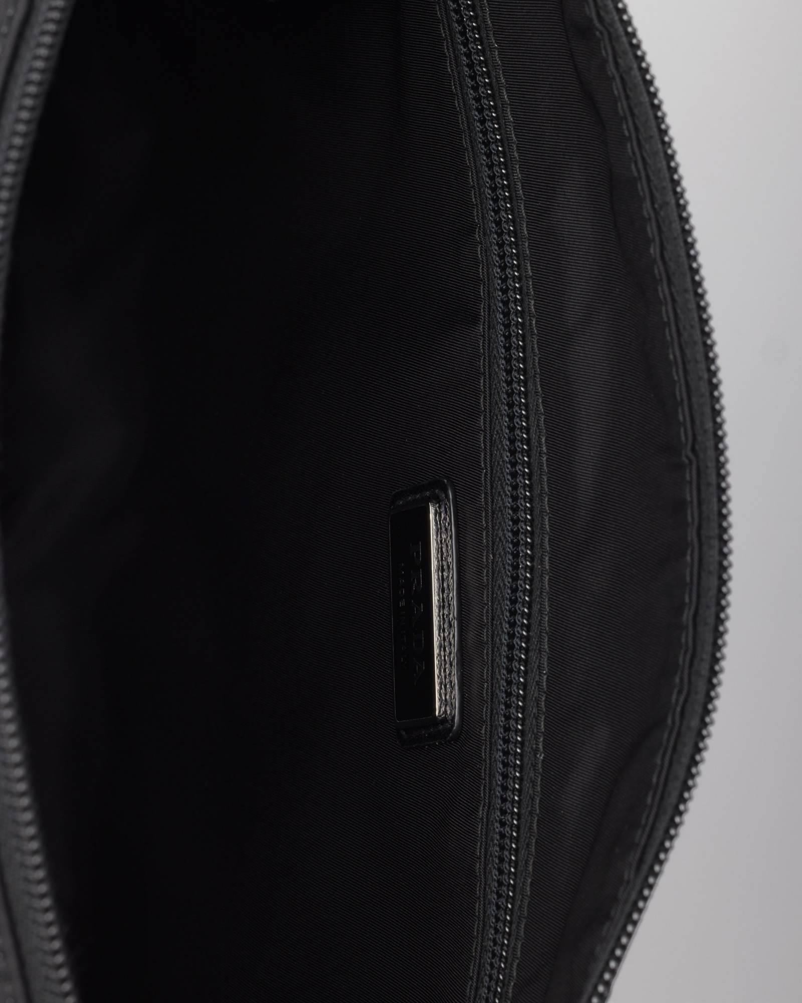 Prada Large Re-nylon And Saffiano Leather Shoulder Bag In Black