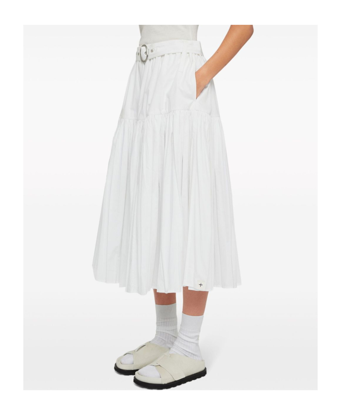 Jil Sander Voluminous Basque Skirt Optic White In White