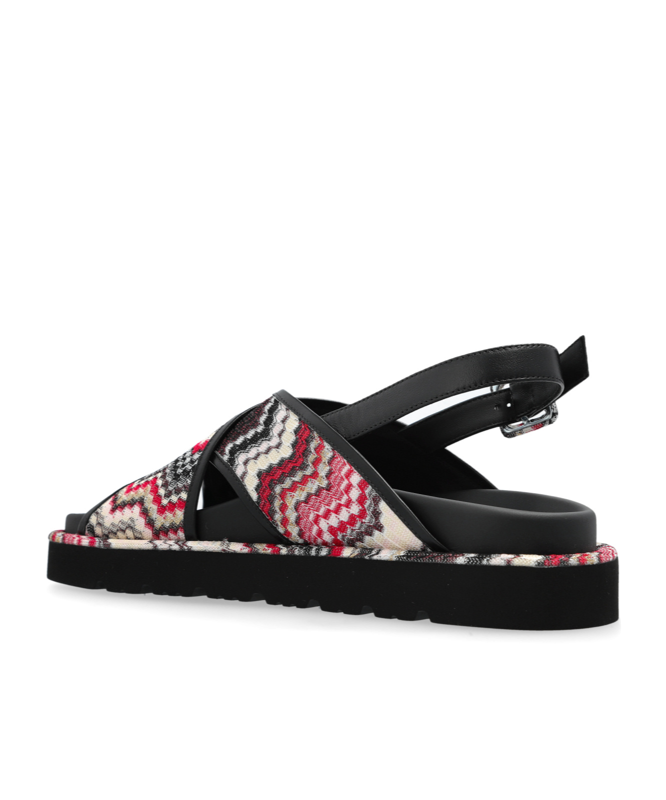 Shop Missoni Zigzag Slingback Sandals In Black