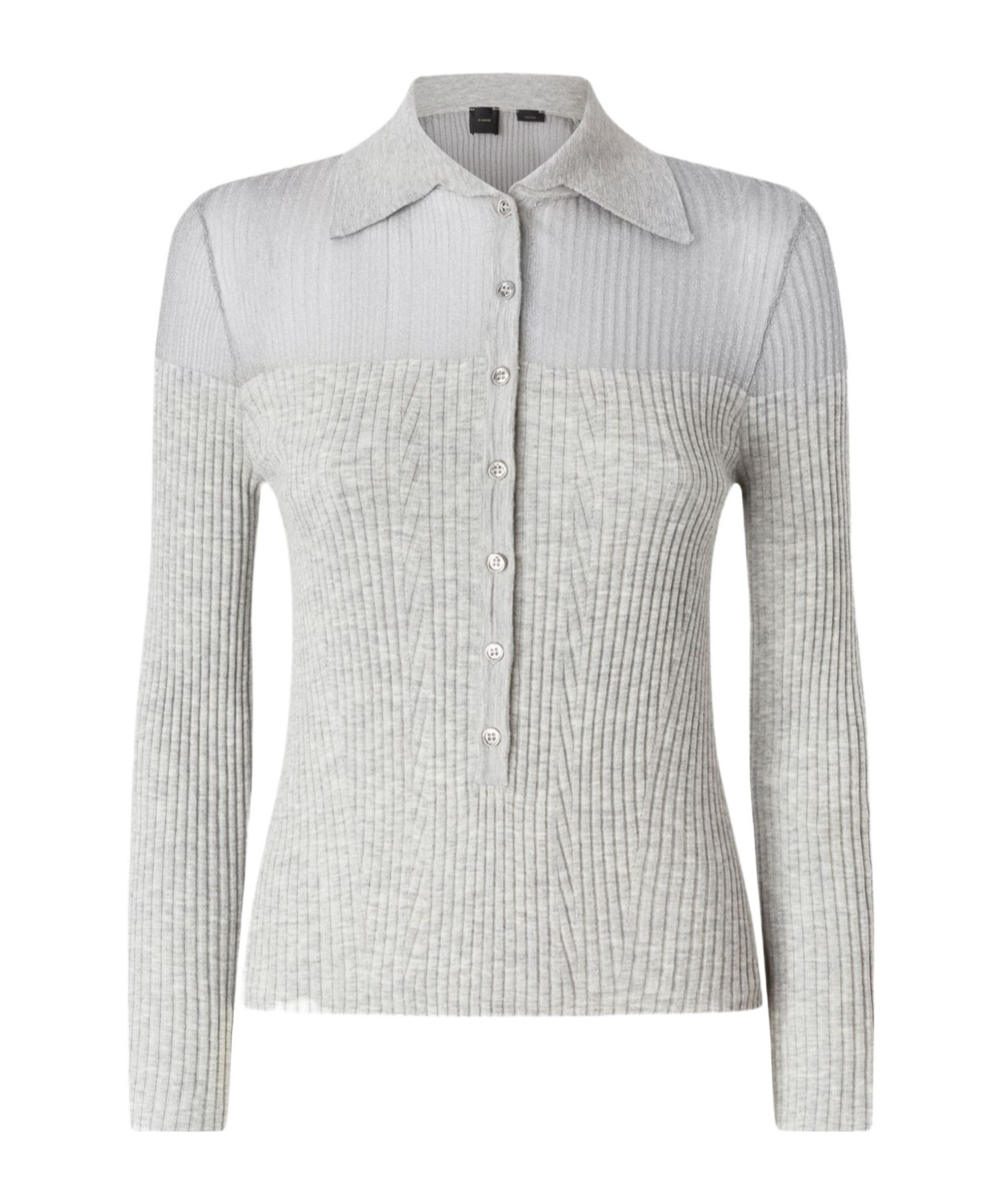 Shop Pinko Ribbed Polo Top In White
