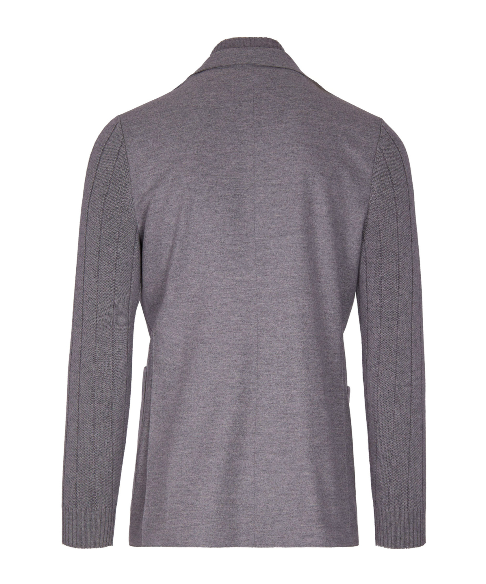Eleventy Single-breasted Wool Jacket With Ribbed Detailing In Gray