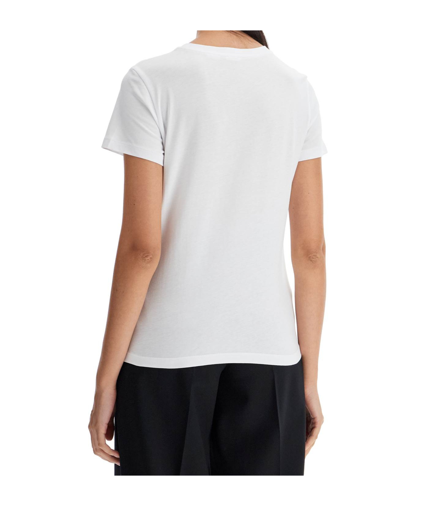 Shop Pinko Love Birds-embroidered T-shirt In White