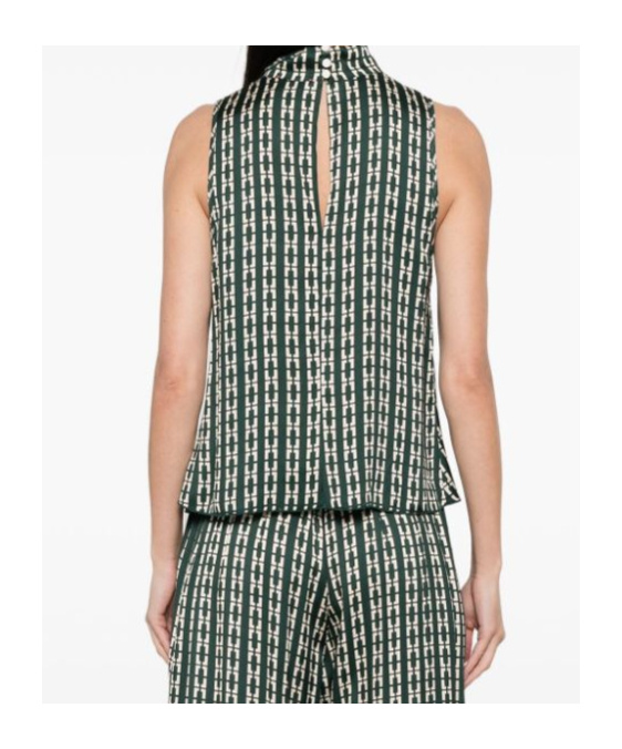 Shop Forte Forte Geometric-print Top In Green