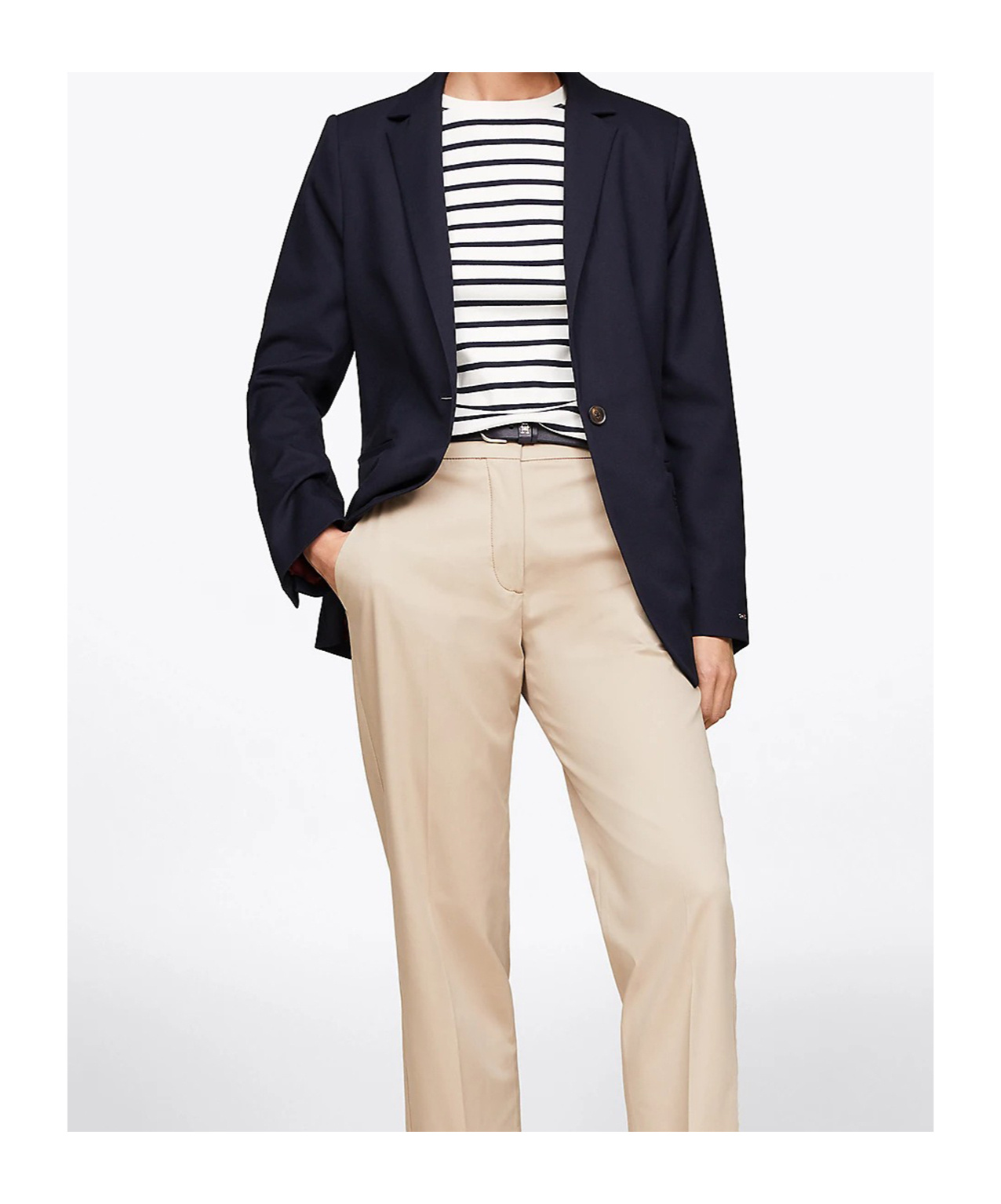 Tommy Hilfiger Th Monogram Stamp Single Breasted Blazer In Blue
