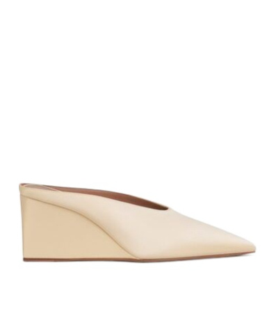 Alaïa Cube Wedge Mules In Satin