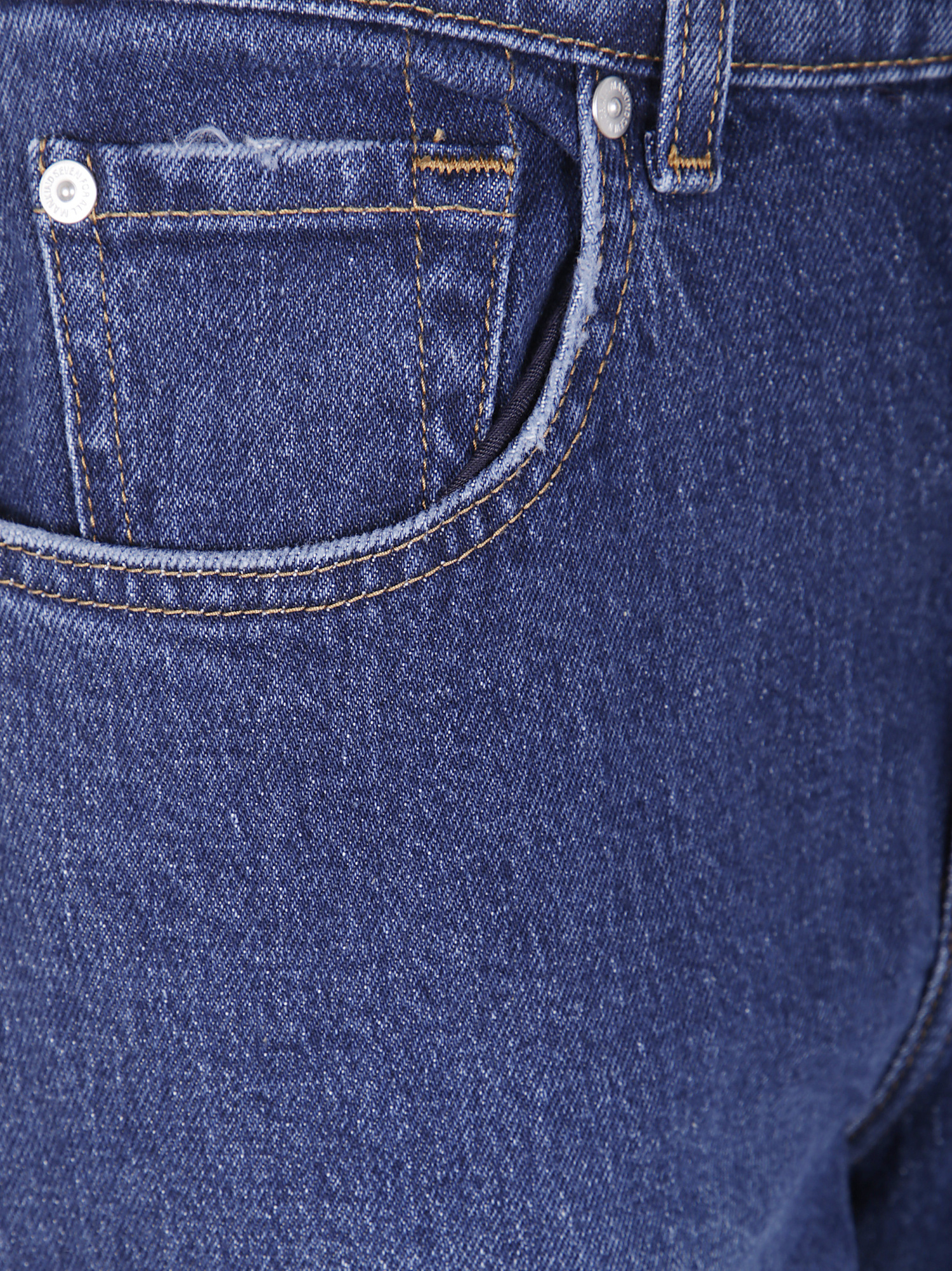 7 For All Mankind Denim Trousers With Belt Loops In Blue