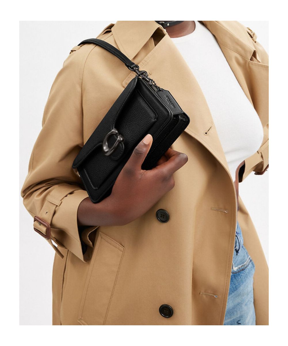 Coach Tabby Pebbled-leather Shoulder Bag In Black