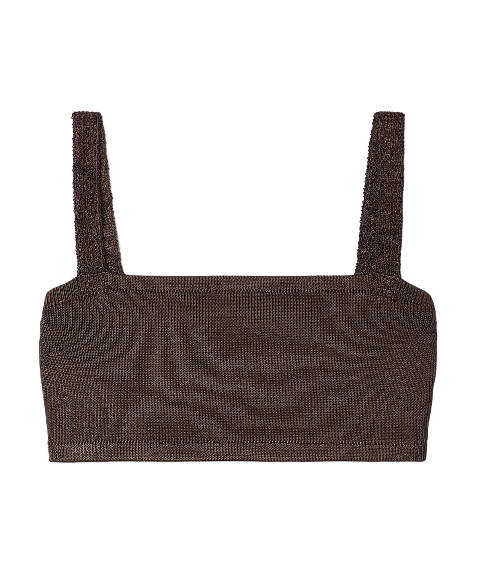 Calle Del Mar Stretch Knit Cropped Bra Top In Black