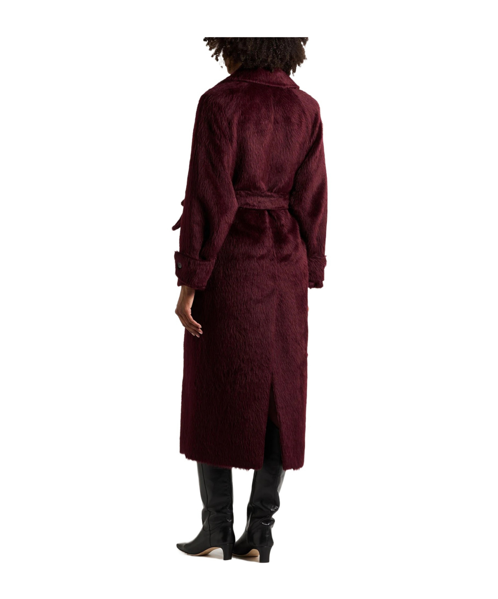 Max Mara Belted Coatplain Coats In Brown