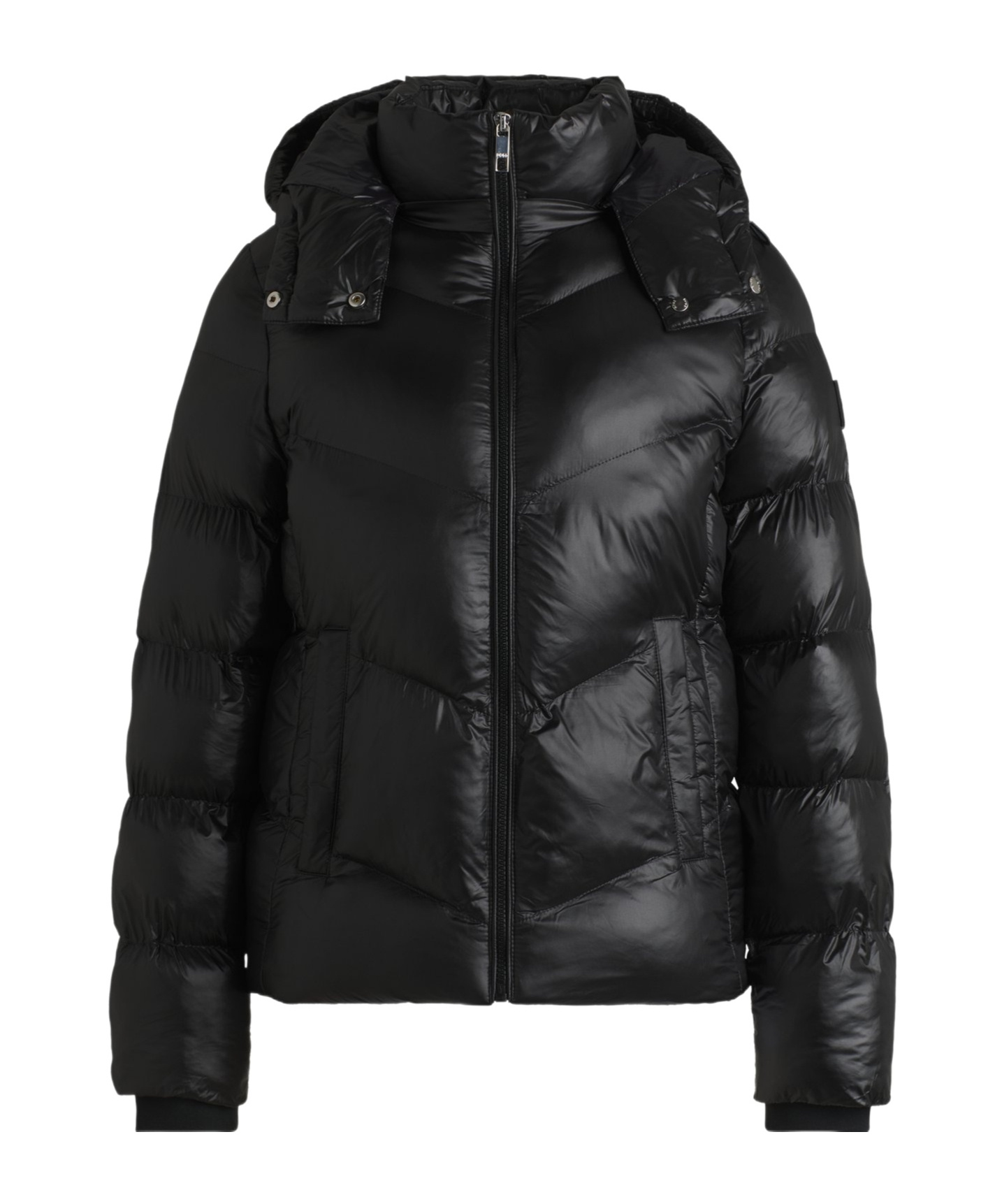 Hugo Boss Water-repellent Padded Jacket With Adjustable Hood In Black
