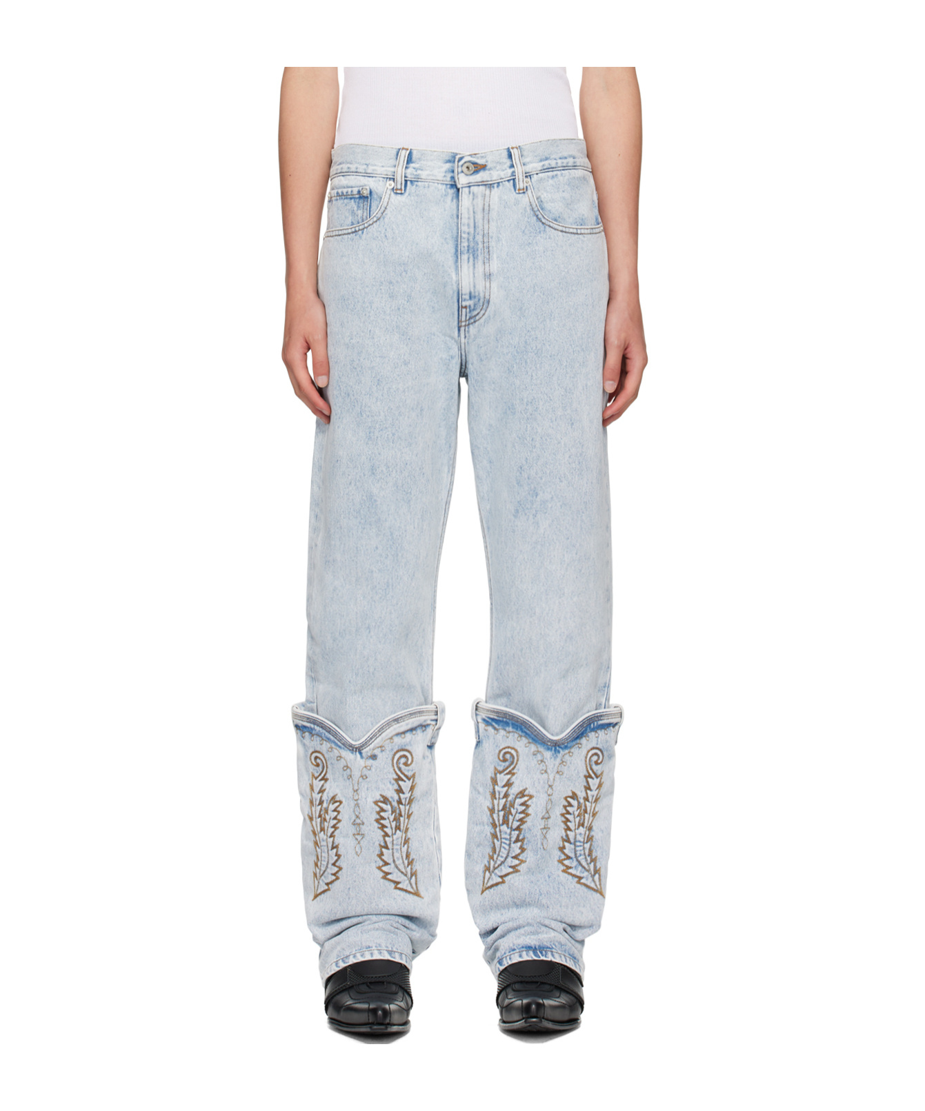 Y/project High-waist Jeans In Brown