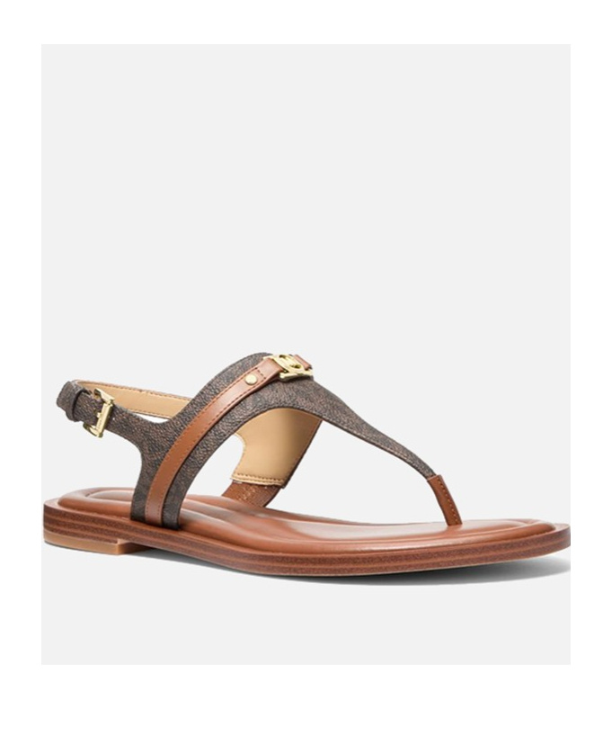 Michael Kors Round Toe Sandals In Brown