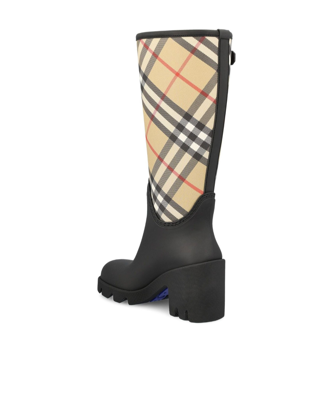 Burberry Canvas And Rubber Boots With Buckle Detail In Black