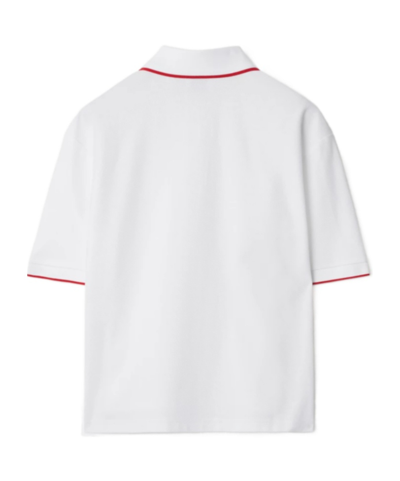 Burberry Polo Shirt With Lapel Short Sleeve In White