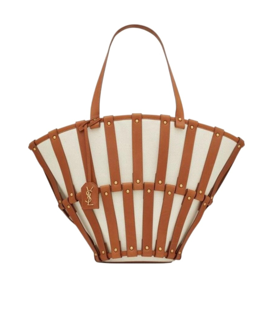 Saint Laurent Panier Basket Tote In Brown